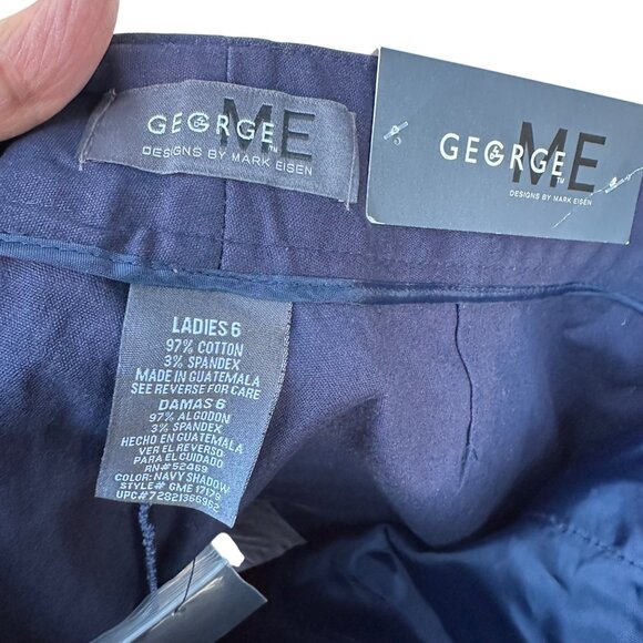 George Ladies Navy Shadow Shorts  97% Cotton 3% Spandex Size 6 - Picture 6 of 6
